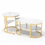 ⁦طاولتان عصريتان باللون الأبيض⁩ - الصورة ⁦2⁩